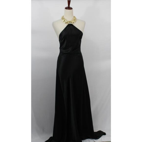 STAUD Sz XS Black Francoise Halter Neck Chain Necklace Gown Maxi Dress NWT - Picture 8 of 12